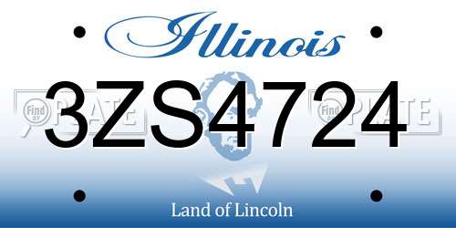 3ZS4724 Illinois License Plate