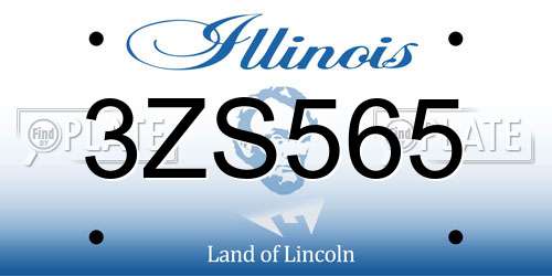 3ZS565 Illinois License Plate