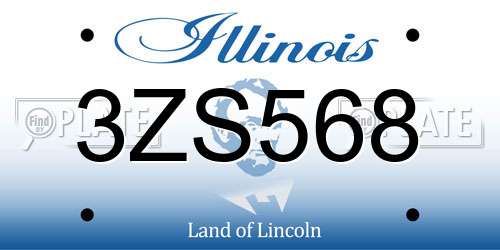 3ZS568 Illinois License Plate