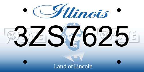 3ZS7625 Illinois License Plate