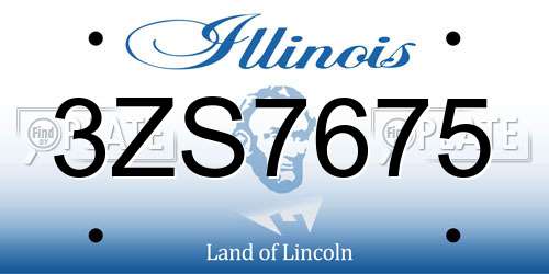 3ZS7675 Illinois License Plate