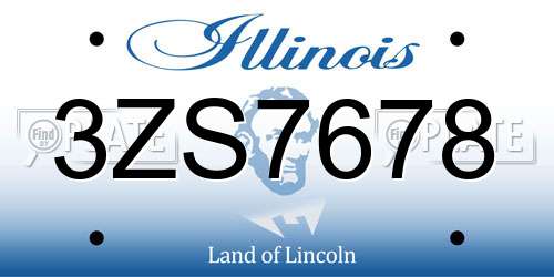 3ZS7678 Illinois License Plate