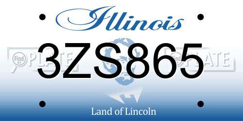 3ZS865 Illinois License Plate