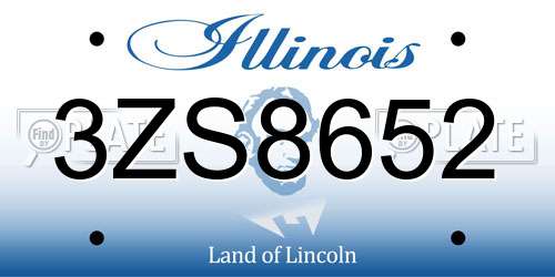 3ZS8652 Illinois License Plate