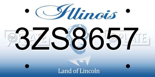 3ZS8657 Illinois License Plate