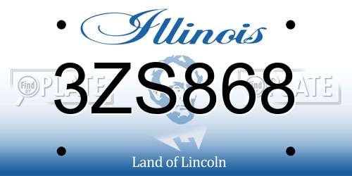 3ZS868 Illinois License Plate
