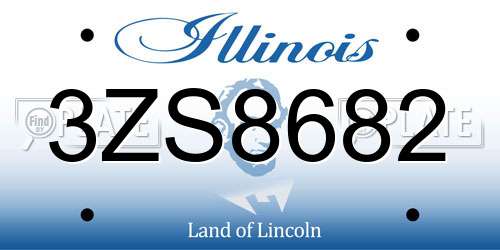 3ZS8682 Illinois License Plate