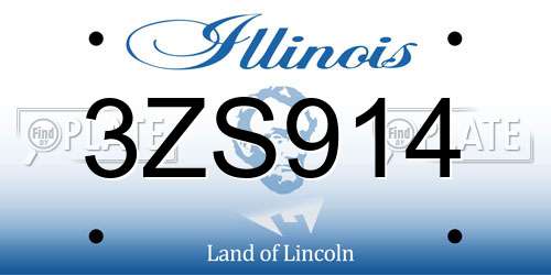 3ZS914 Illinois License Plate