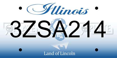 3ZSA214 Illinois License Plate