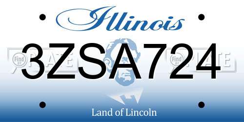 3ZSA724 Illinois License Plate
