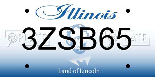 3ZSB65 Illinois License Plate