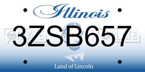 3ZSB657 Illinois License Plate