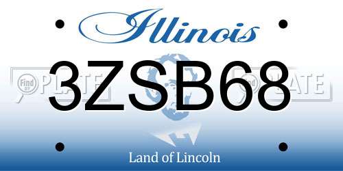 3ZSB68 Illinois License Plate