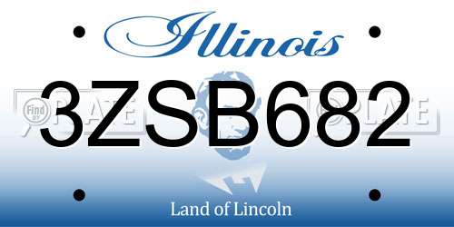 3ZSB682 Illinois License Plate