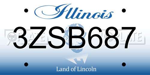 3ZSB687 Illinois License Plate