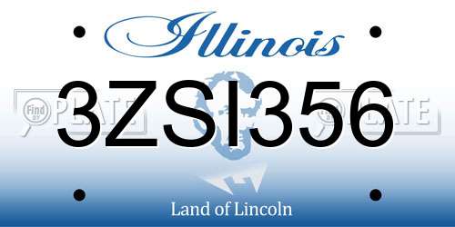 3ZSI356 Illinois License Plate