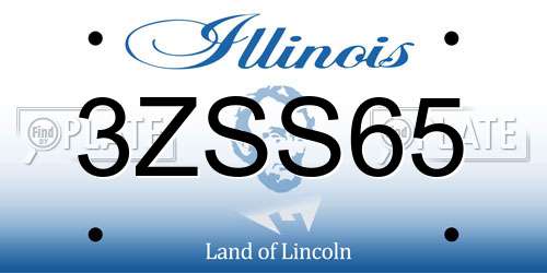 3ZSS65 Illinois License Plate