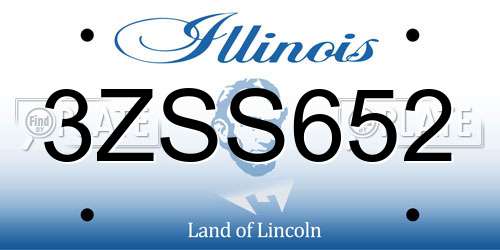3ZSS652 Illinois License Plate