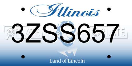 3ZSS657 Illinois License Plate
