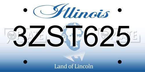 3ZST625 Illinois License Plate