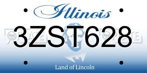 3ZST628 Illinois License Plate