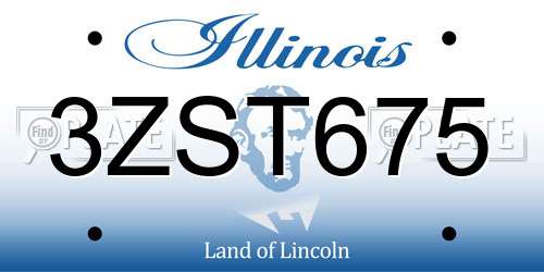 3ZST675 Illinois License Plate