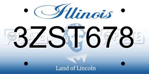 3ZST678 Illinois License Plate
