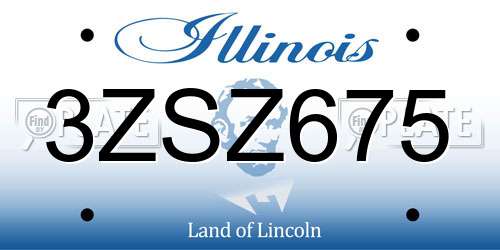 3ZSZ675 Illinois License Plate