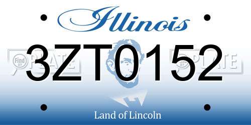 3ZT0152 Illinois License Plate