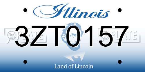 3ZT0157 Illinois License Plate