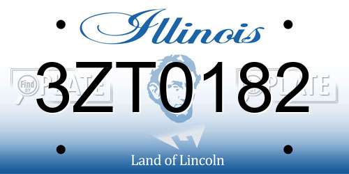 3ZT0182 Illinois License Plate