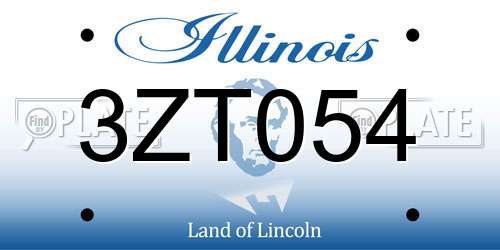 3ZT054 Illinois License Plate