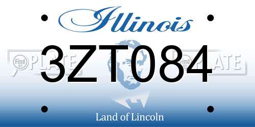 3ZT084 Illinois License Plate