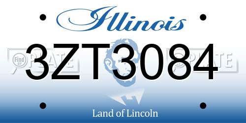 3ZT3084 Illinois License Plate