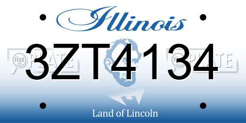 3ZT4134 Illinois License Plate