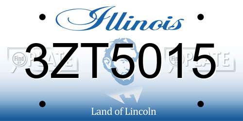 3ZT5015 Illinois License Plate