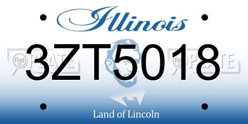 3ZT5018 Illinois License Plate