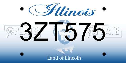 3ZT575 Illinois License Plate