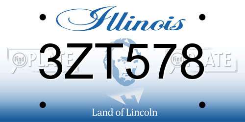 3ZT578 Illinois License Plate
