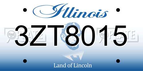 3ZT8015 Illinois License Plate