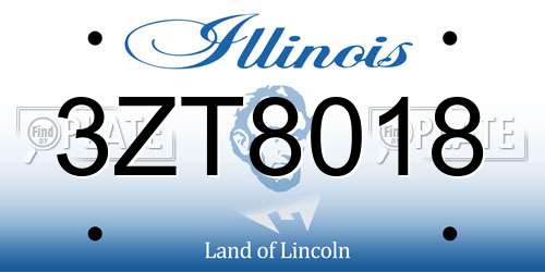 3ZT8018 Illinois License Plate
