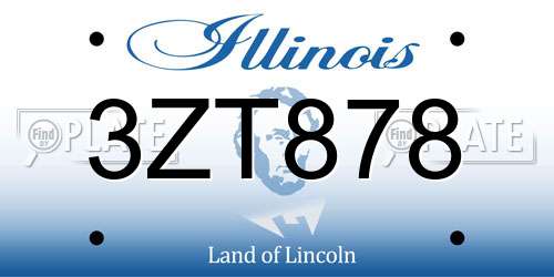 3ZT878 Illinois License Plate