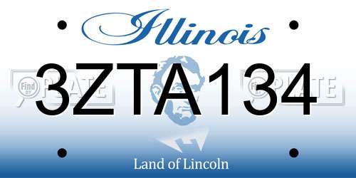 3ZTA134 Illinois License Plate