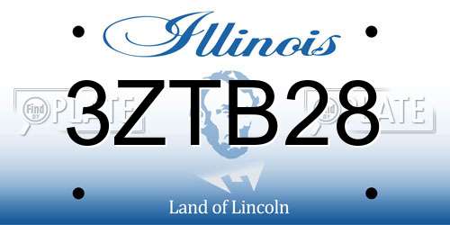 3ZTB28 Illinois License Plate