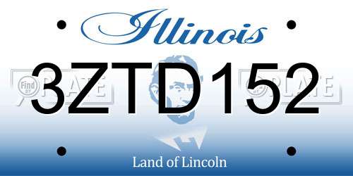 3ZTD152 Illinois License Plate
