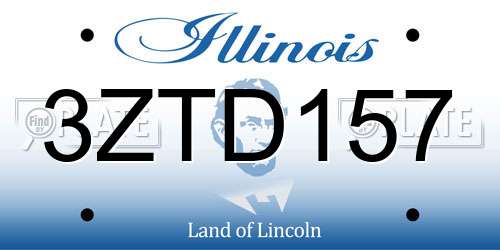 3ZTD157 Illinois License Plate