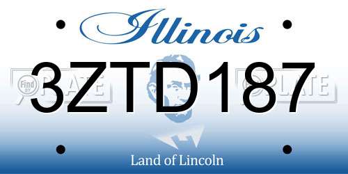 3ZTD187 Illinois License Plate