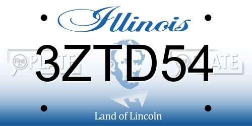 3ZTD54 Illinois License Plate