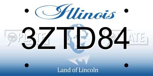 3ZTD84 Illinois License Plate