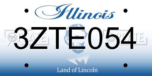 3ZTE054 Illinois License Plate